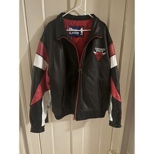 Chicago Bulls Leather Jacket, ProPlayer, Adult XXL Excellent Vintage 90s